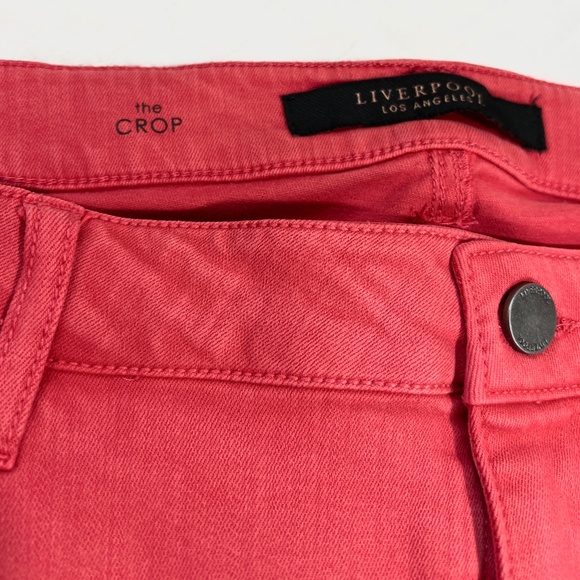 Liverpool Jeans size 16 33 Crop Straight Coral Red High Rise Colored NWT Love - Picture 4 of 7